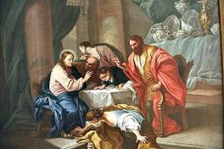 A bűnös nő megkeni Jézus lábát