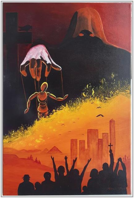 festmenyeim - Miklós István Indián: A gonosz hatalmában, 60x40, vászon, akryl